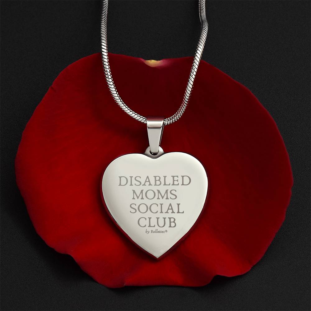 Disabled Moms Social Club heart necklace