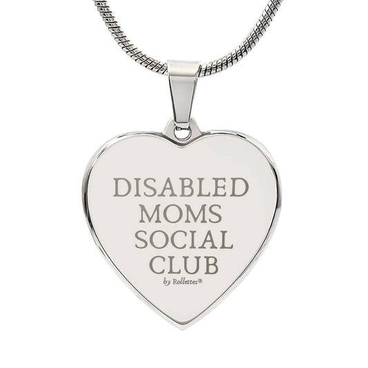 Disabled Moms Social Club heart necklace